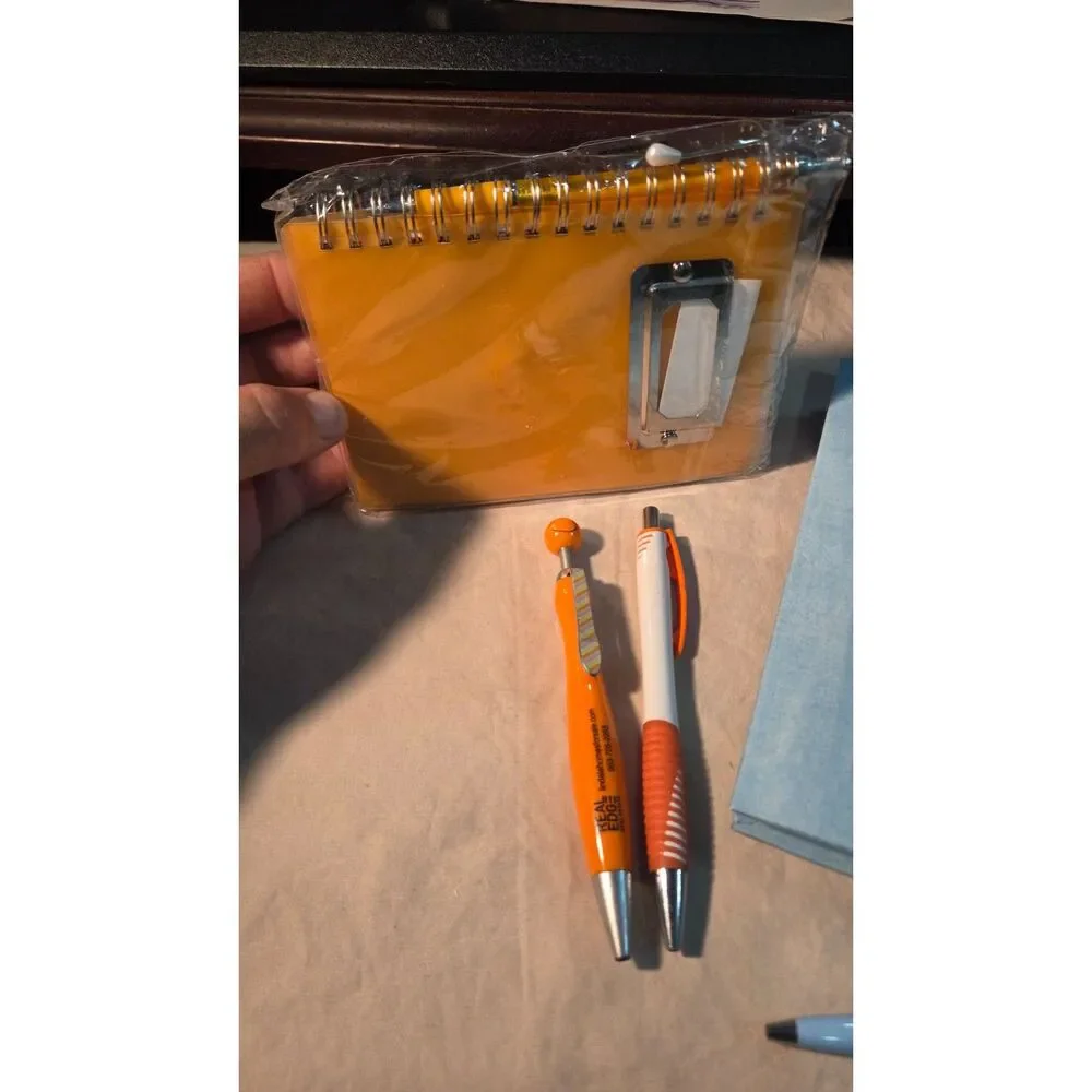 Vintage Berol Pastel Stationary Pen Set and unopened orange ruled set with pens